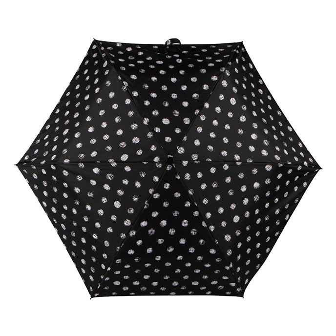 totes ECO-BRELLA® Supermini B&W Stitched Dots Umbrella (3 Section) Extra Image 2